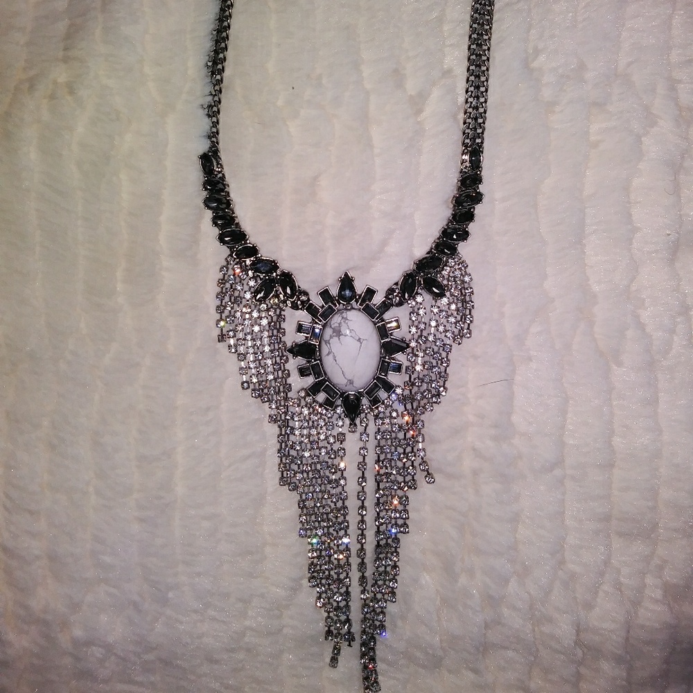 {Express} Gem and Stone Statement Necklace